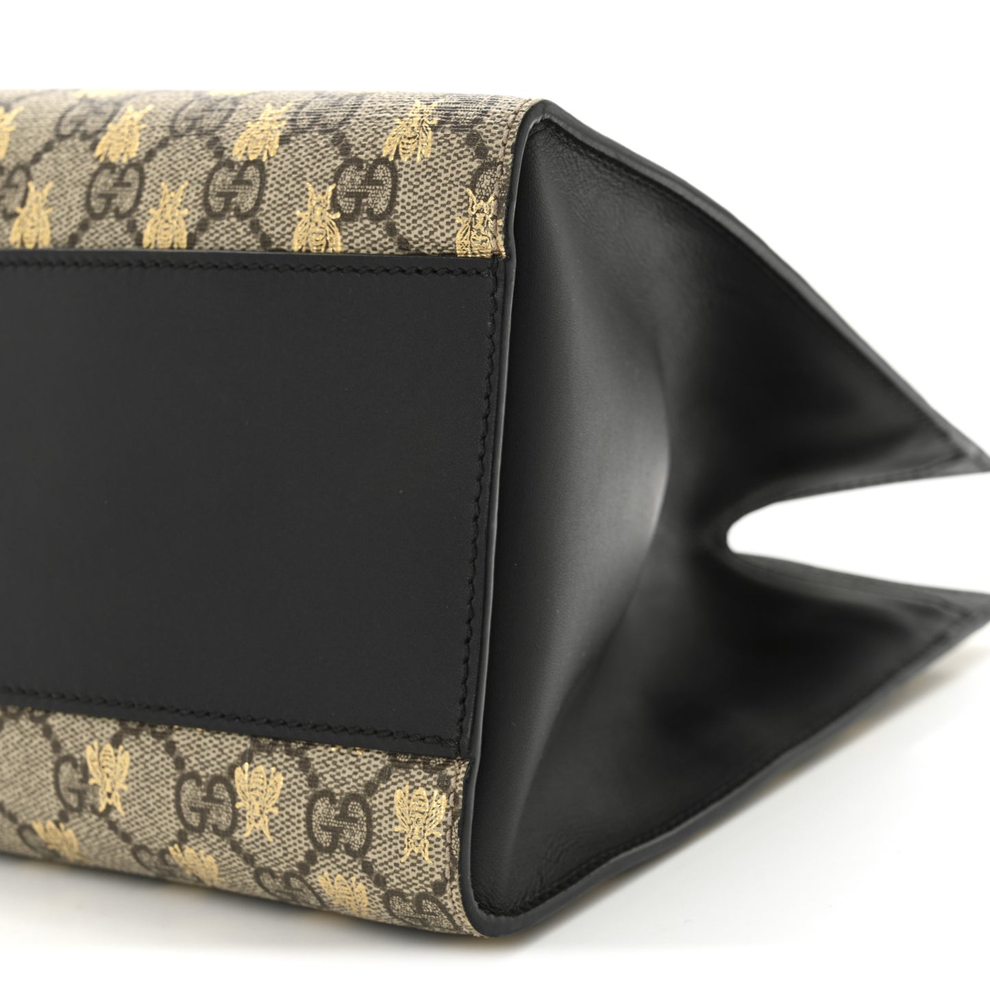 GG Supreme Monogram Bees Medium Padlock Tote Beige Oro Black