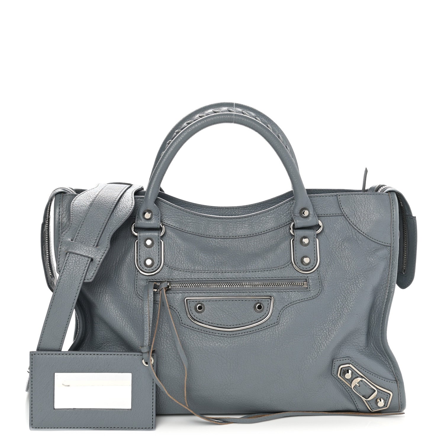 Balenciaga Chevre Silver Metallic Edge Hardware City Bleu Acier 1 of 10