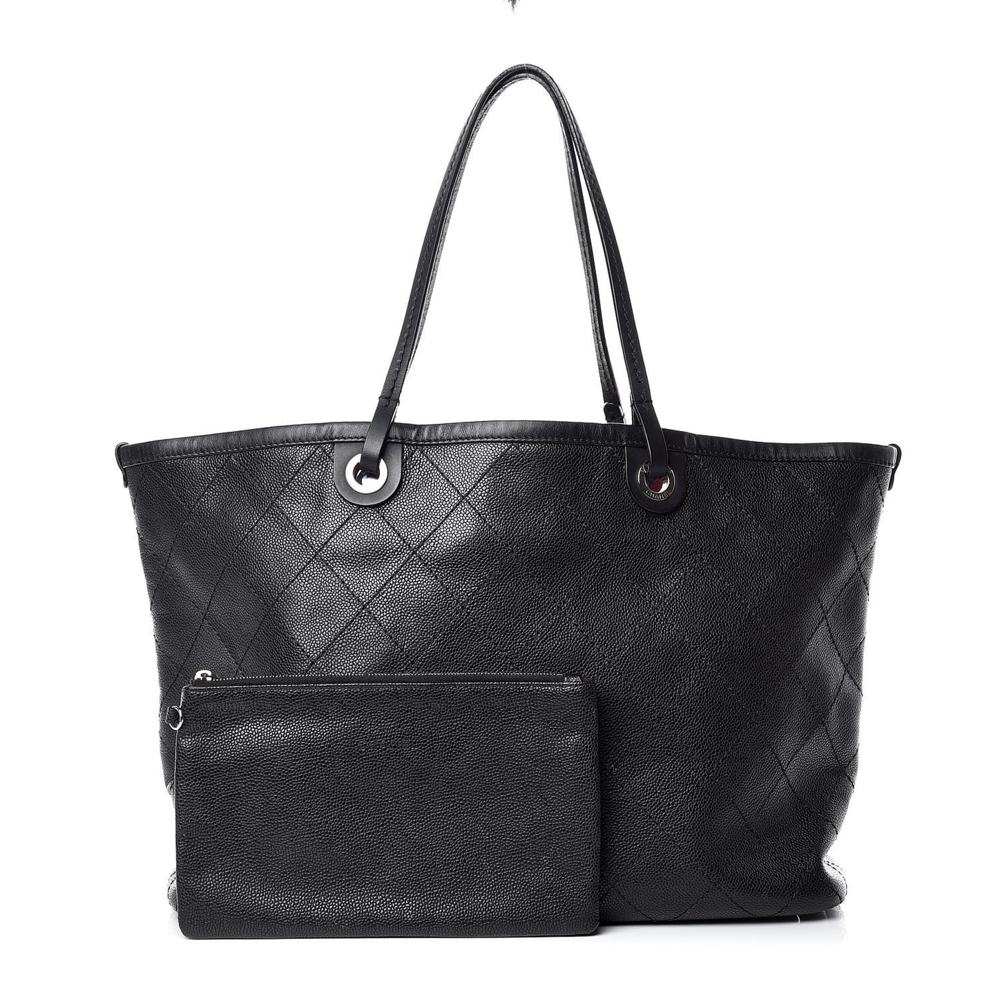 Grained Calfskin Shopping Fever Tote Black