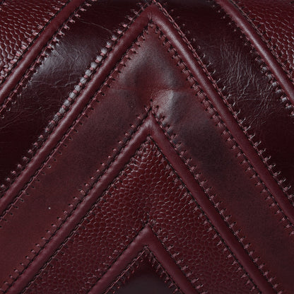 Chanel Caviar Suede Calfskin Chevron Medium Boy Flap Burgundy 11 of 12