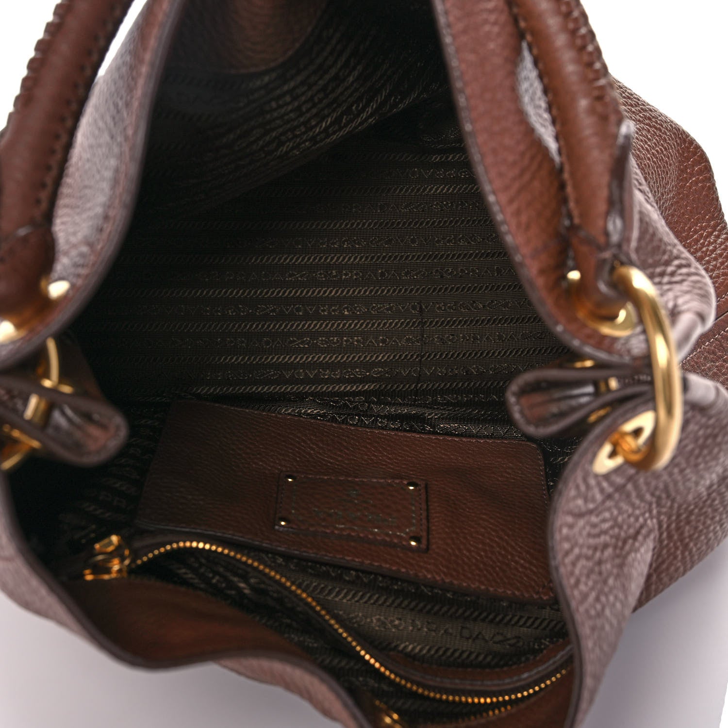 Prada Vitello Daino Tote Palissandro 5 of 8