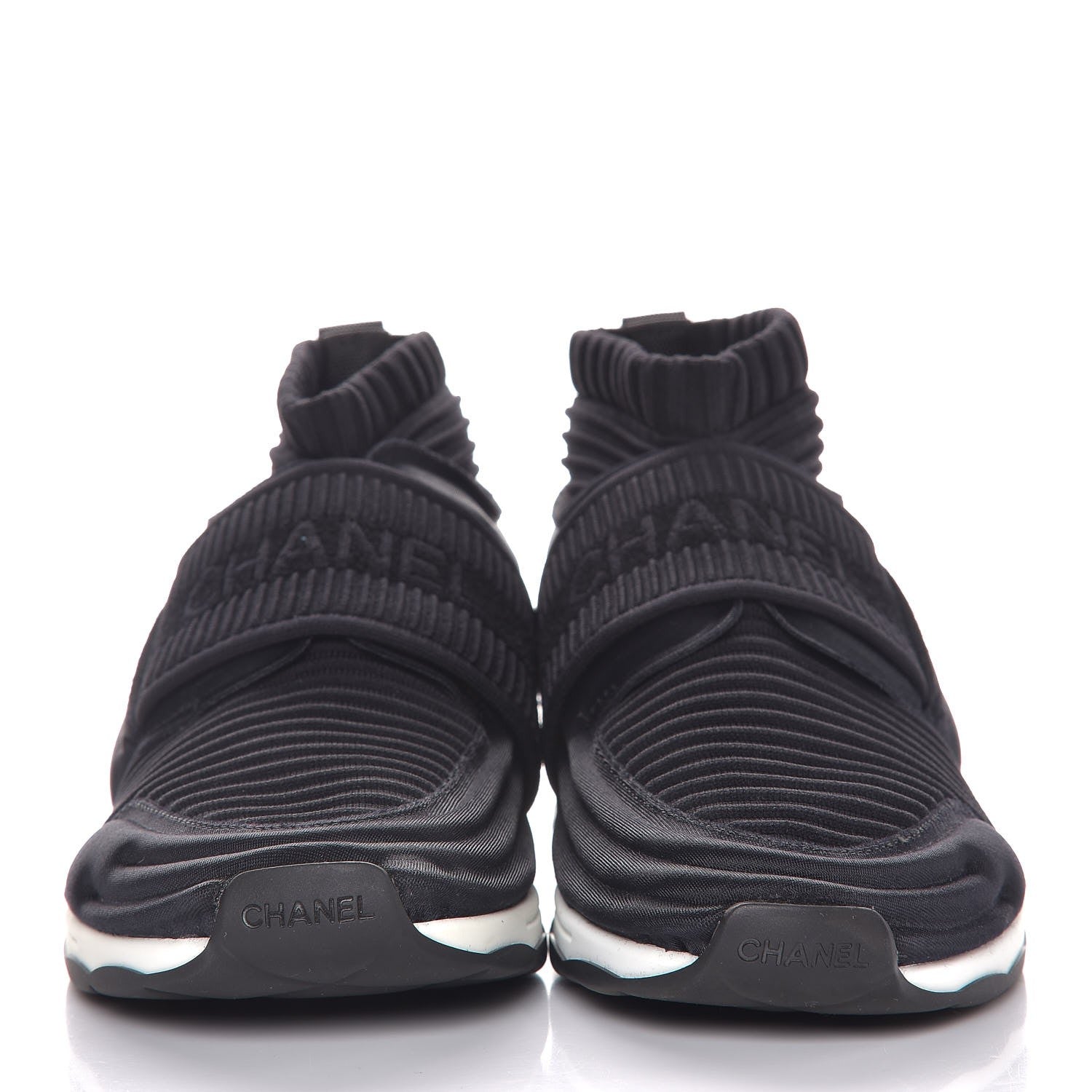 Chanel Stretch Fabric CC Sneakers 37 Black 2 of 8