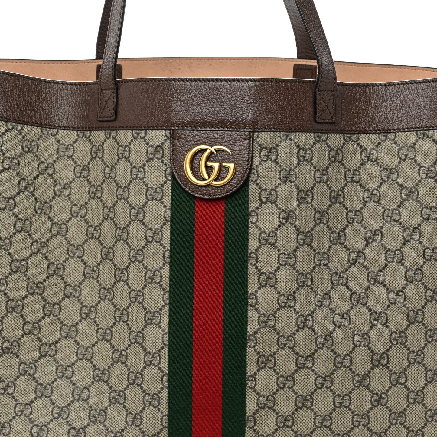 GG Supreme Monogram Web Ophidia Tote Brown