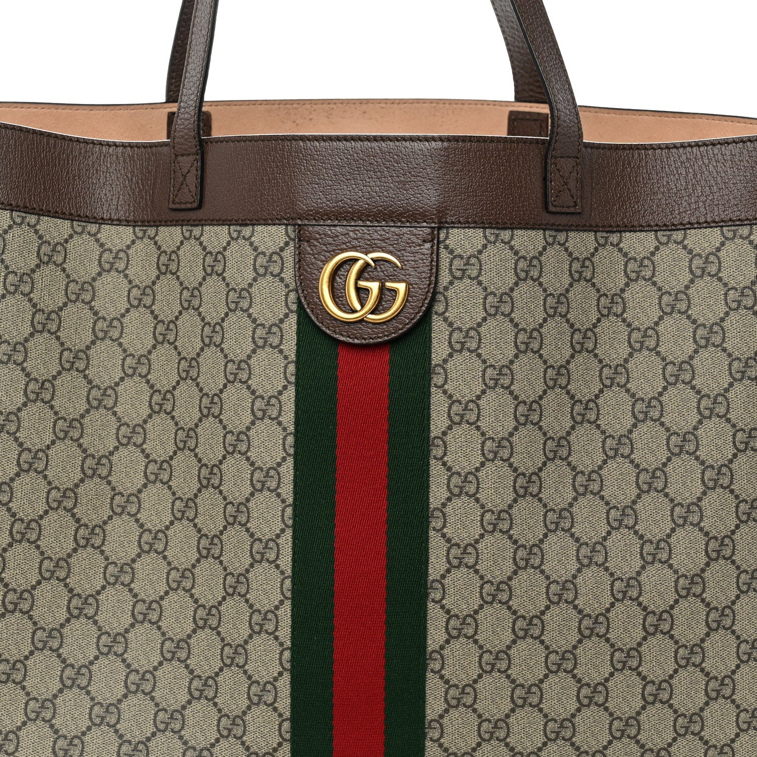 Gucci GG Supreme Monogram Web Ophidia Tote Brown 9 of 15
