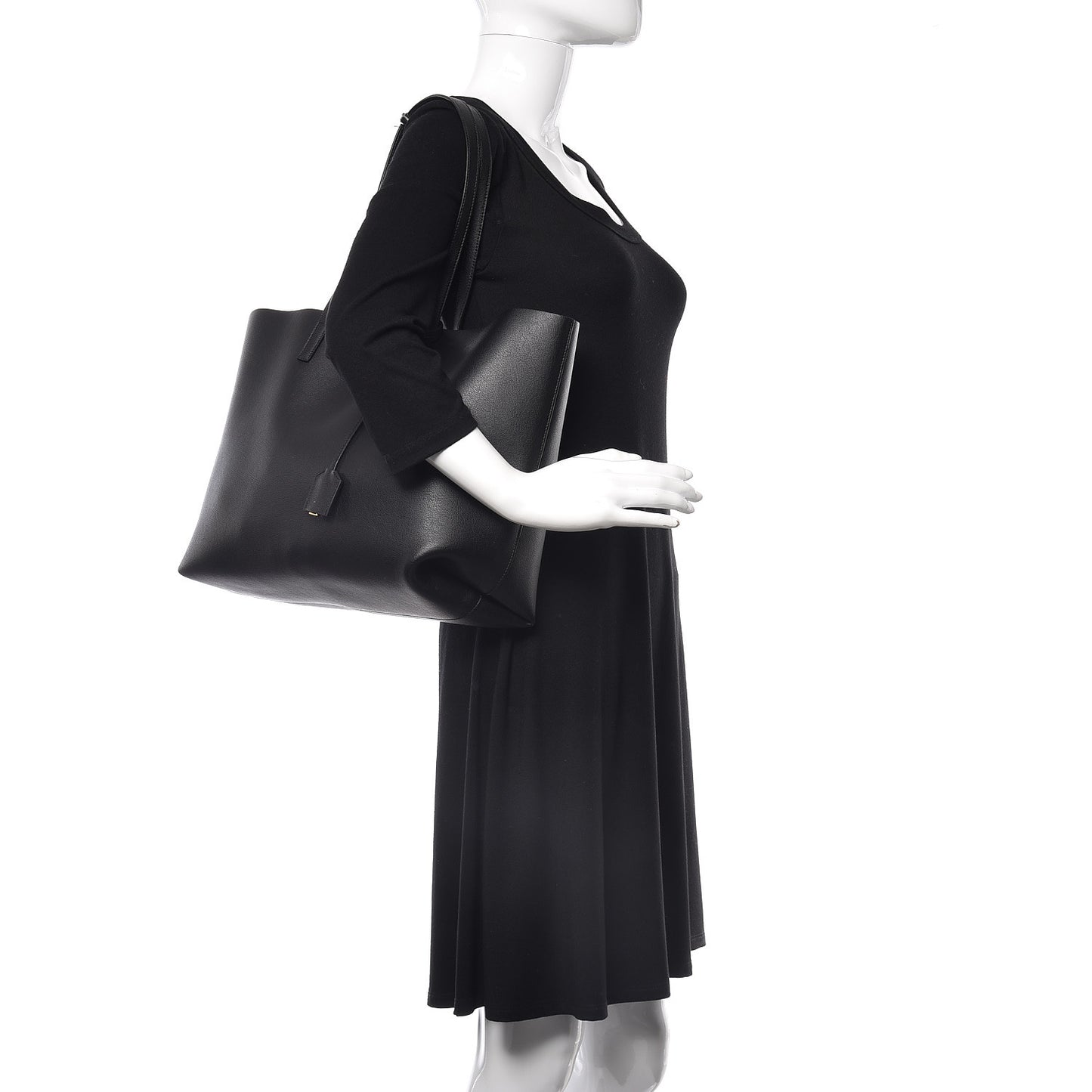 Calfskin Large Shopping Tote Black