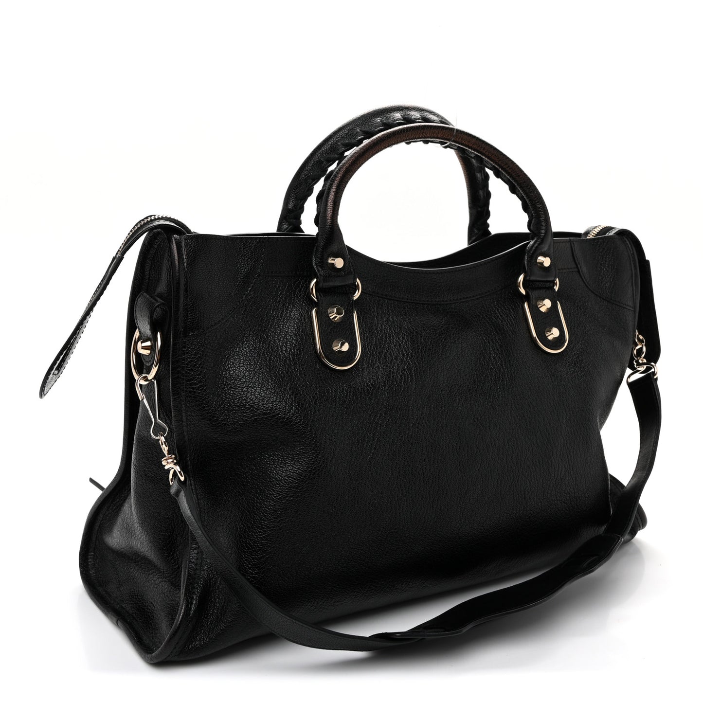 Chevre Gold Metallic Edge Hardware City Black Black