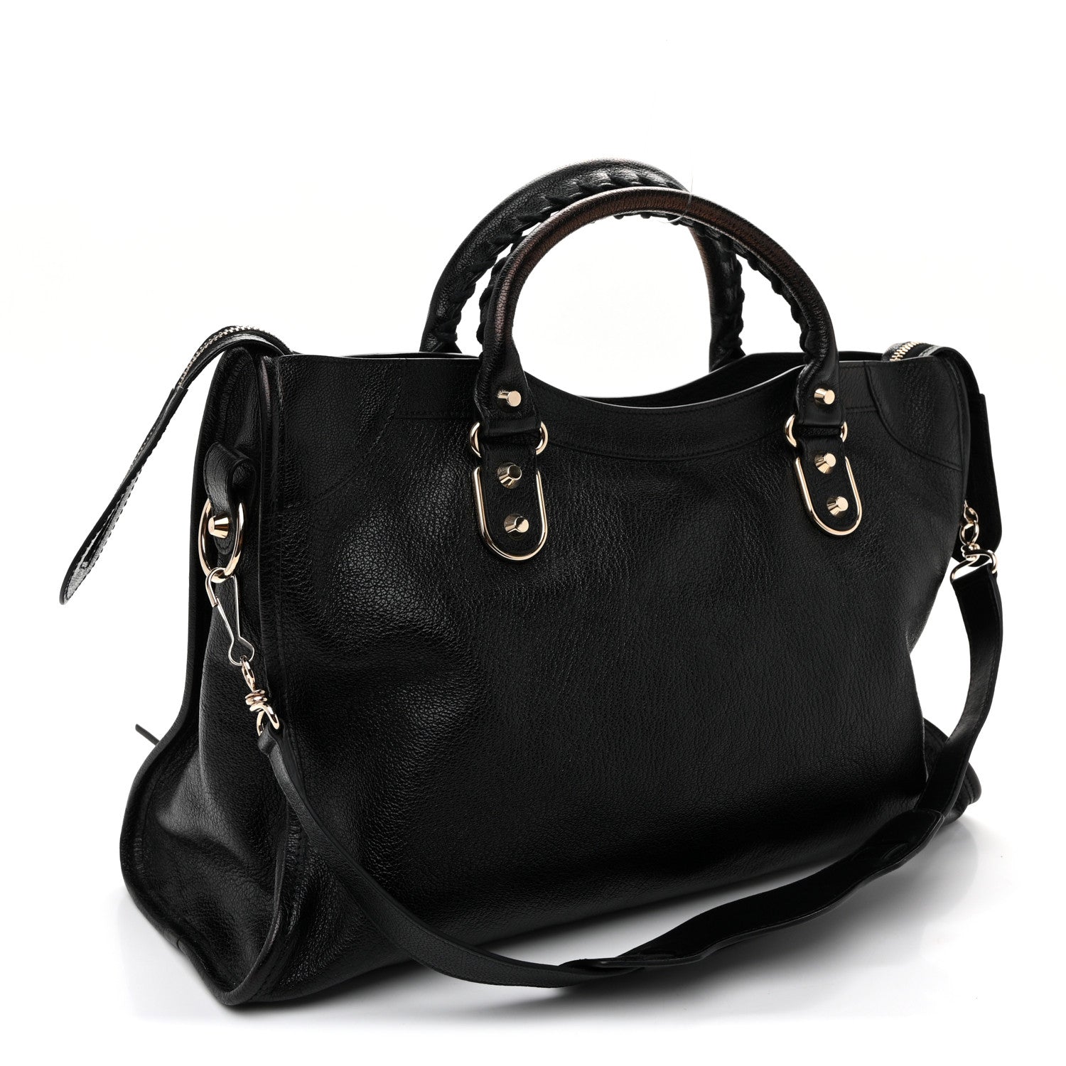 Balenciaga Chevre Gold Metallic Edge Hardware City Black Black 4 of 12