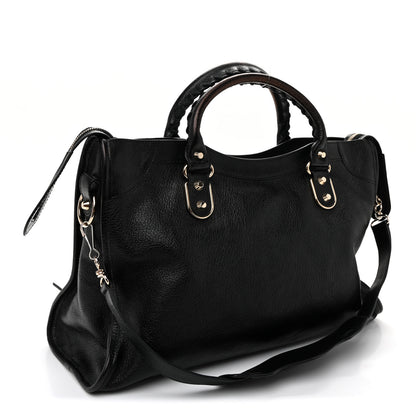 Balenciaga Chevre Gold Metallic Edge Hardware City Black Black 4 of 12