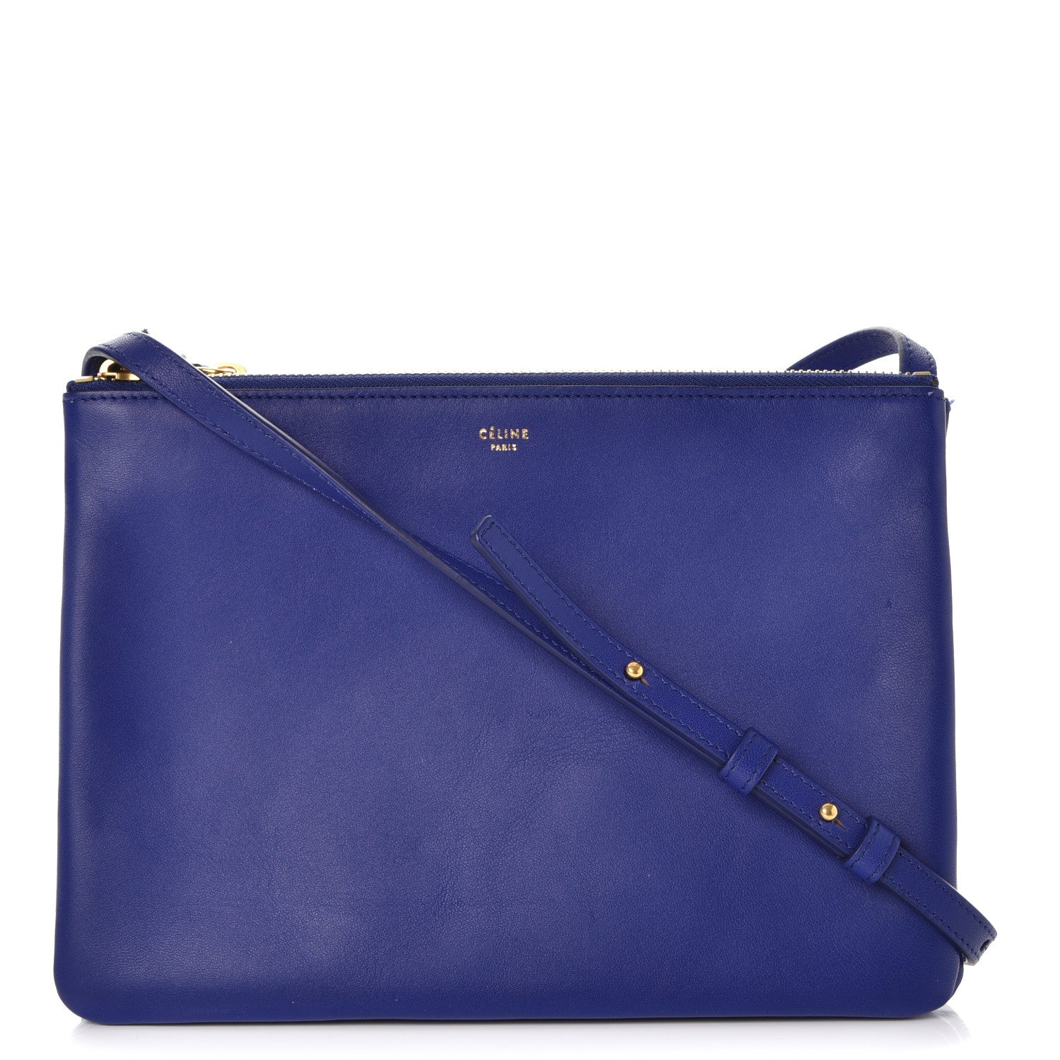 Celine Lambskin Large Trio Crossbody Bag Indigo 1 of 11