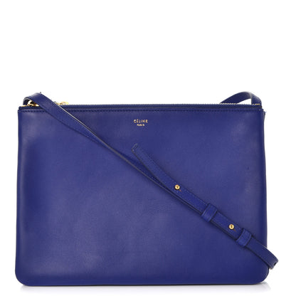 Celine Lambskin Large Trio Crossbody Bag Indigo 1 of 11