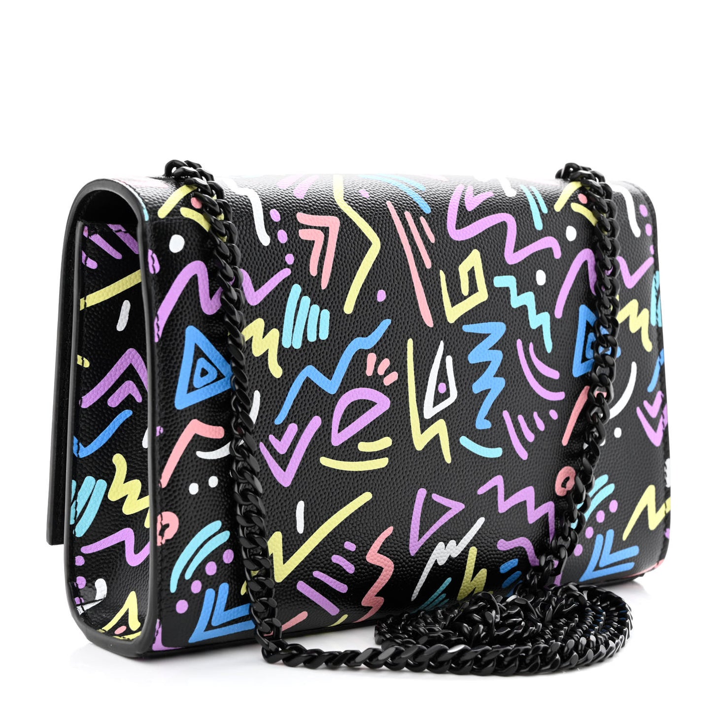 Grain De Poudre Small Monogram Graphic Print Kate Satchel Black