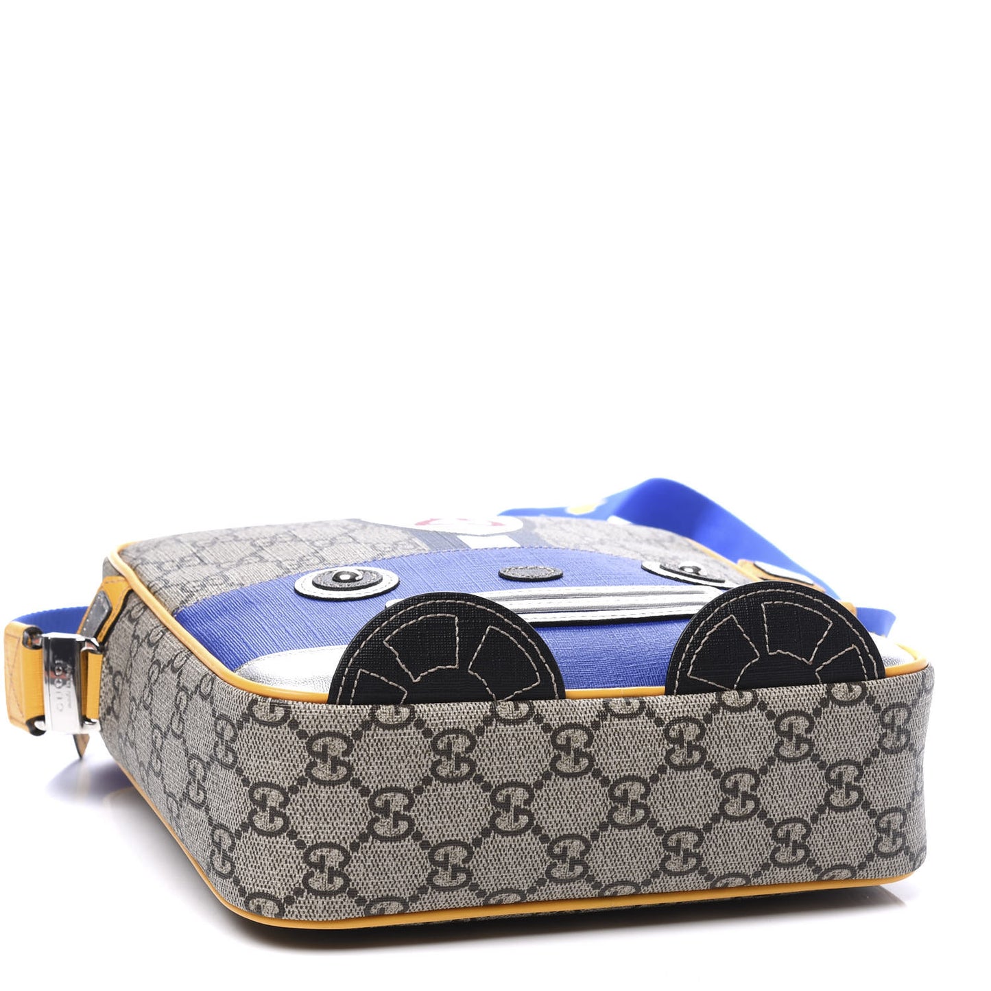 GG Supreme Monogram Kids Car Crossbody Bag Blue Yellow