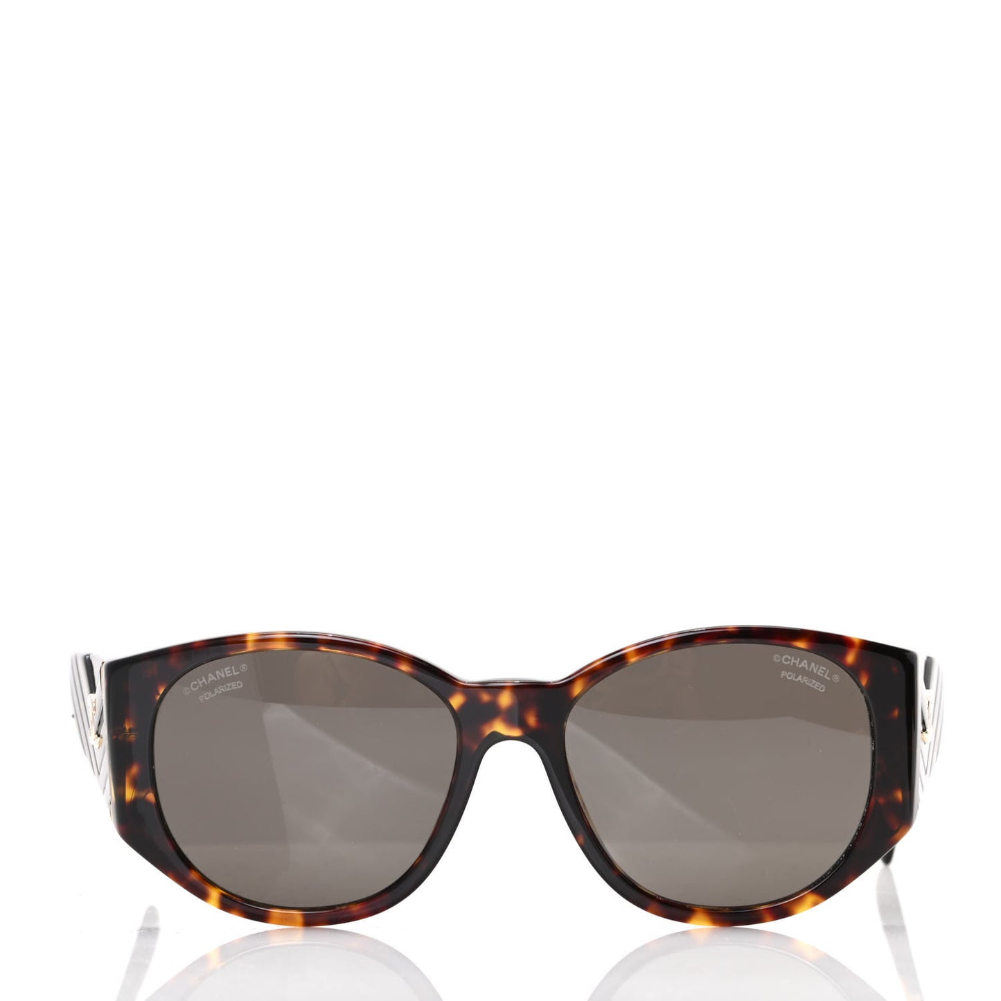 Acetate Polarized Oval Sunglasses 5411 Brown