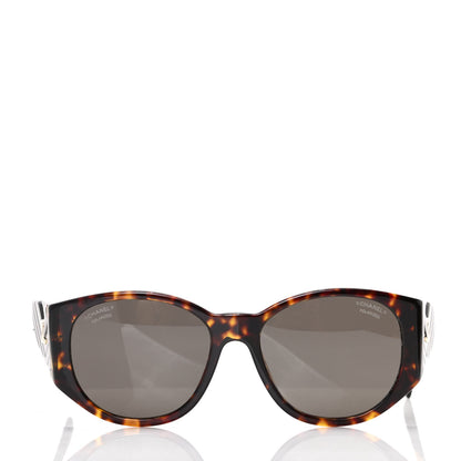 Chanel Acetate Polarized Oval Sunglasses 5411 Brown 2 of 8