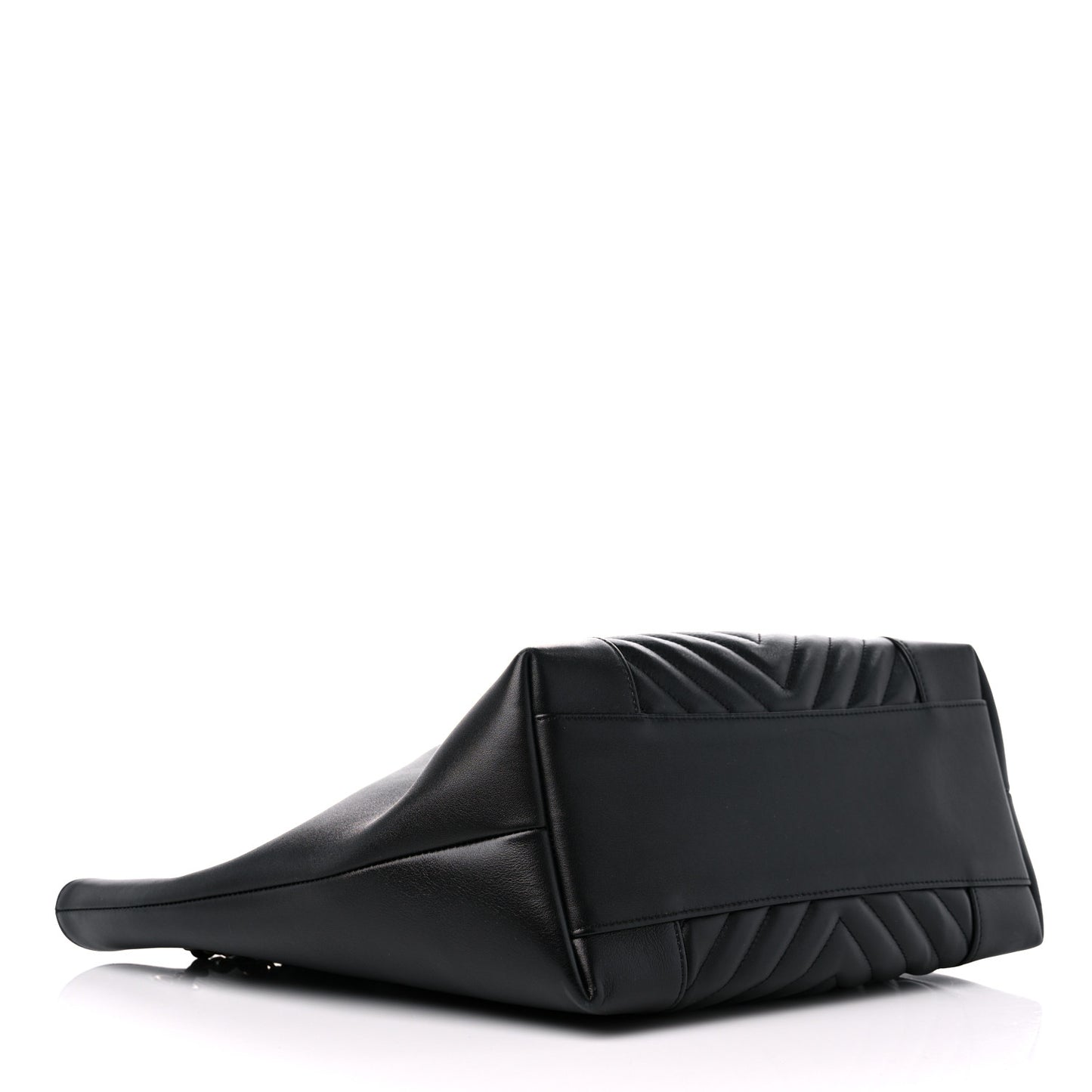 Calfskin Quilted Large Daily Shopping Bag Black