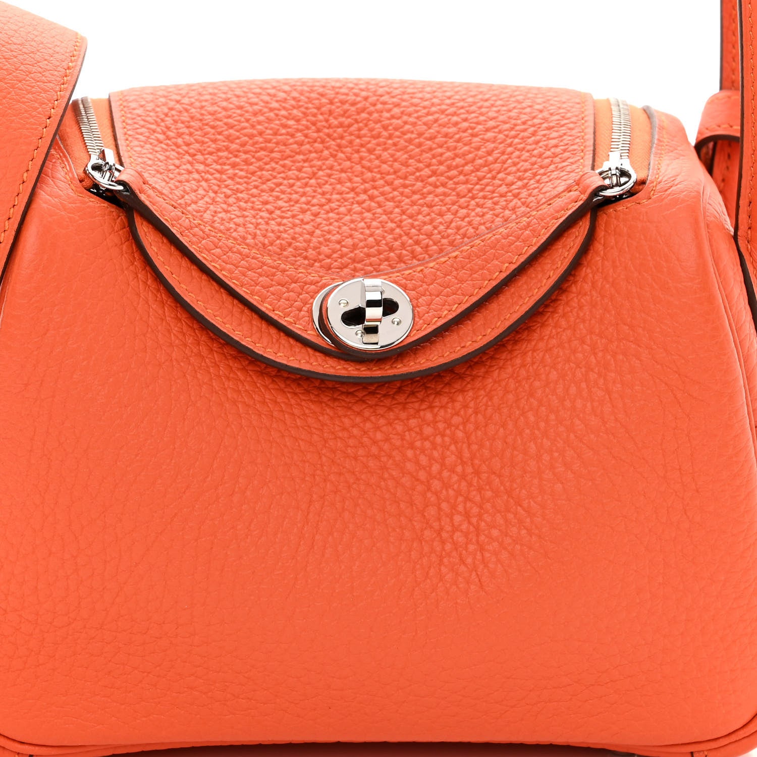 Hermes Taurillon Clemence Mini Lindy 20 Feu 8 of 11