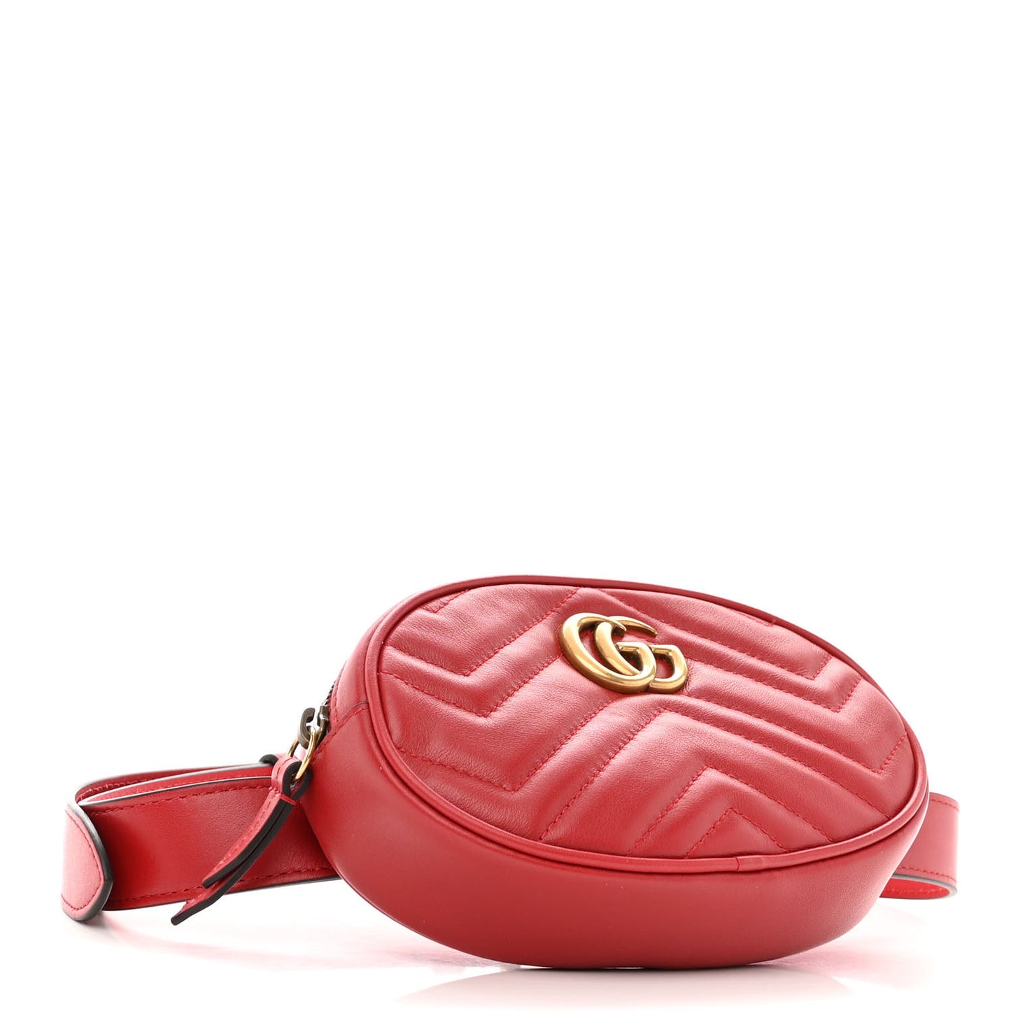 Calfskin Matelasse GG Marmont Belt Bag 85 34 Hibiscus Red