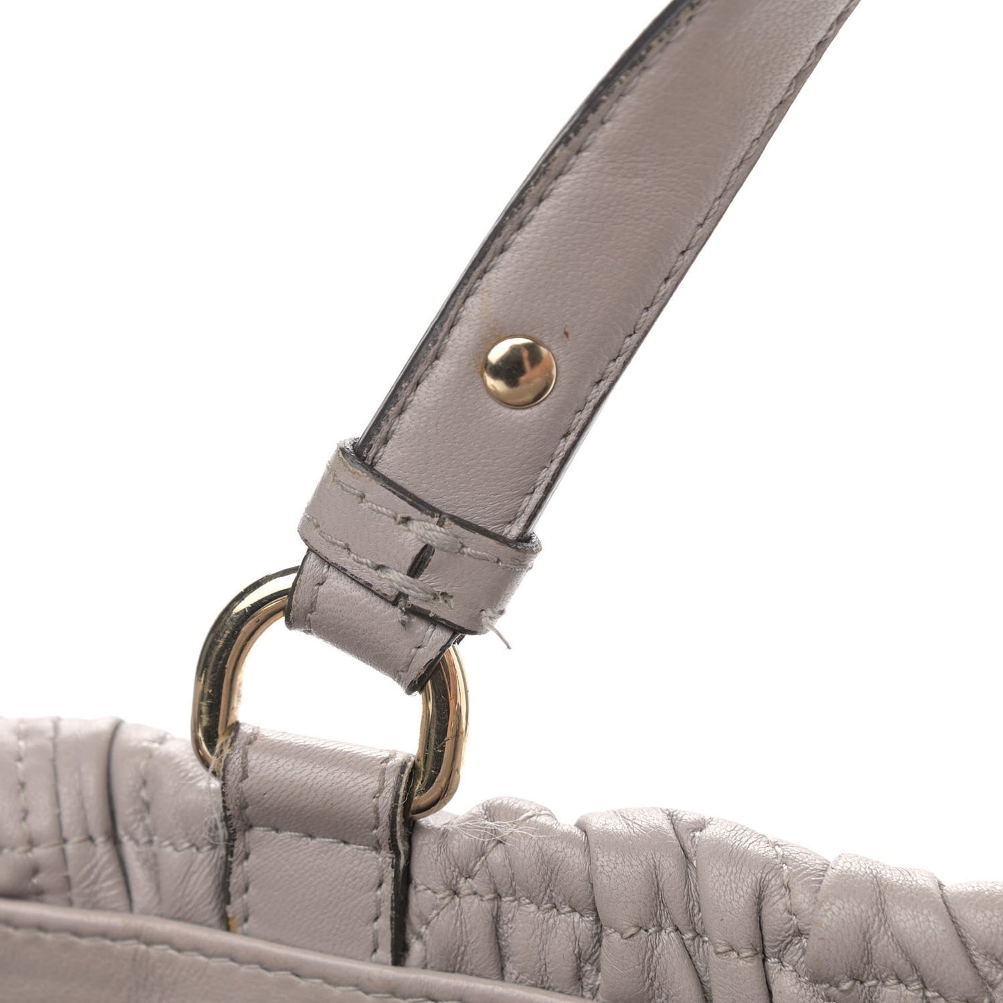 Gaufre Lambskin Cannage Delices Tote Grey