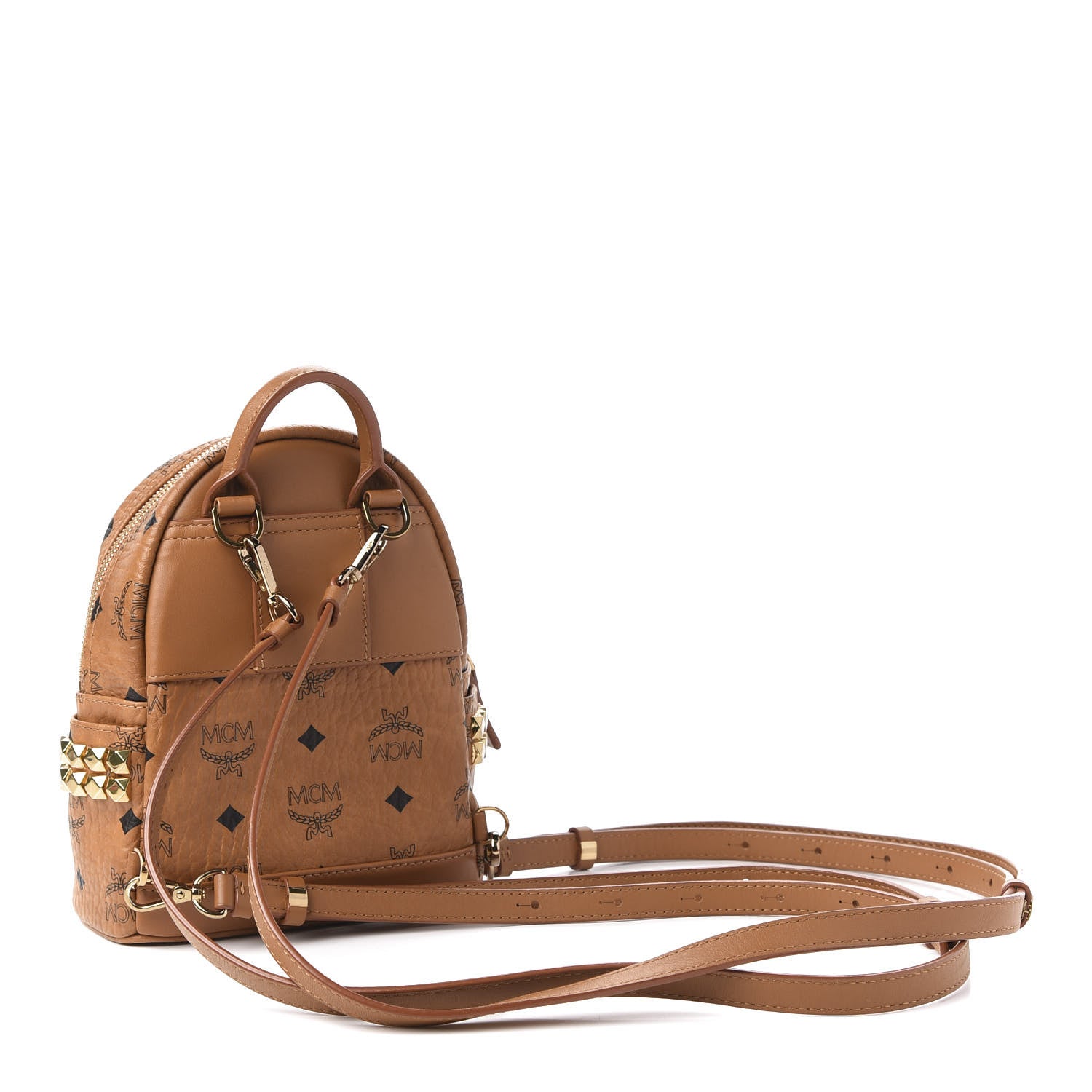 MCM Visetos Side Stud X-Mini Stark Backpack Cognac 2 of 9