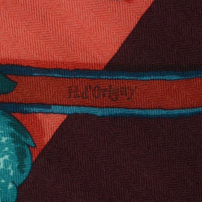 Hermes Cashmere Silk L'Instruction du Roy Shawl GM 140 Aubergine Fuchsia Vert 6 of 6