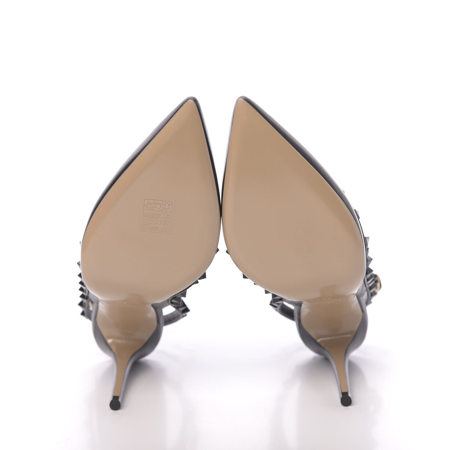 Valentino Garavani Calfskin Lacquered Monochrome Rockstud Ankle Strap 100mm Pumps 40 Black 5 of 9
