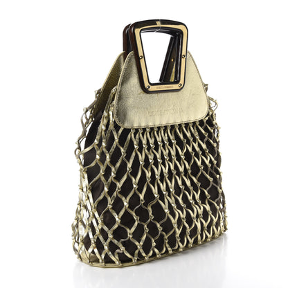 Dolce & Gabbana Metallic Calfskin Net Frame Tote Gold 3 of 13