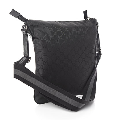 Gucci Nylon Monogram Small Flat Messenger Bag Black 2 of 9