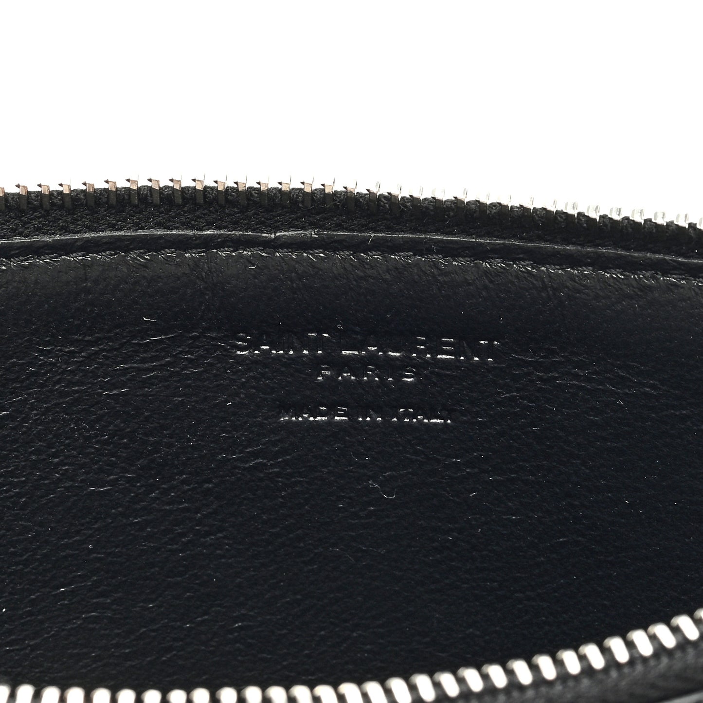 Grained Calfskin Zip Pouch Tech Card Holder Black