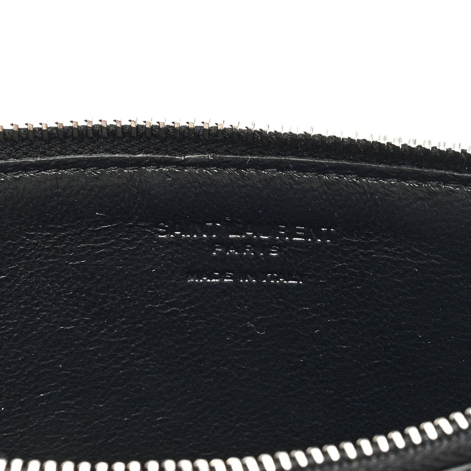 Saint Laurent Grained Calfskin Zip Pouch Tech Card Holder Black 6 of 6