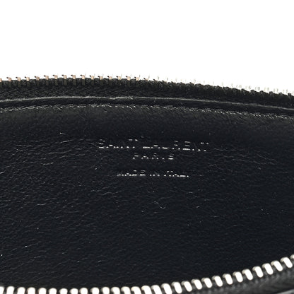 Saint Laurent Grained Calfskin Zip Pouch Tech Card Holder Black 6 of 6