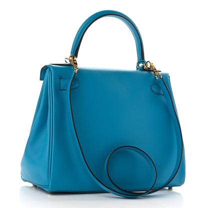 Hermes Evercolor Kelly Retourne 28 Bleu Zanzibar 2 of 10