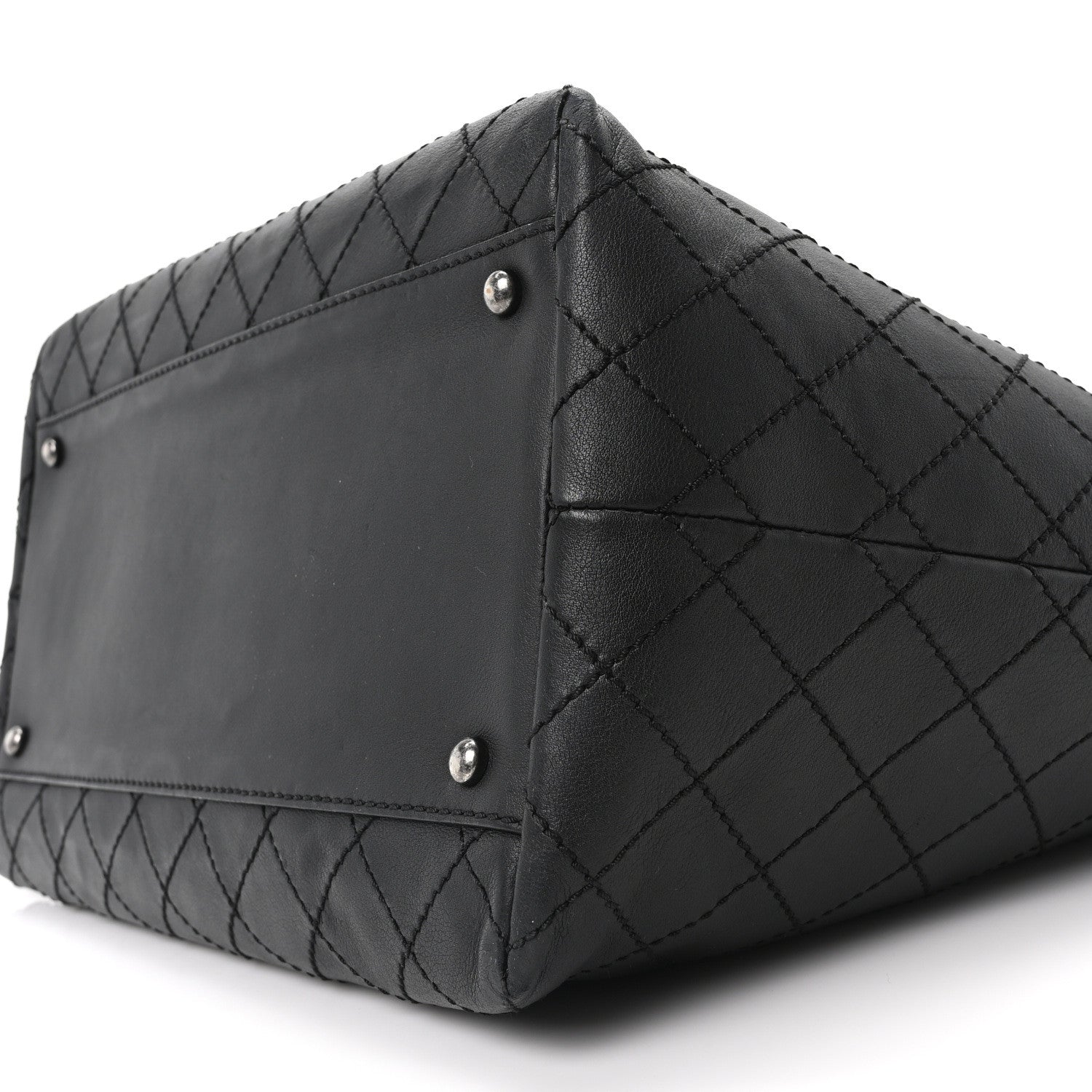 Chanel Calfskin Stitched Large Shopping Tote Black 10 of 10