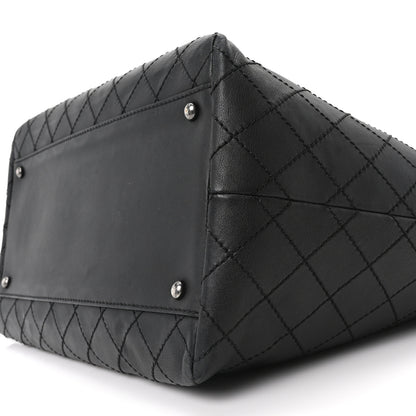 Chanel Calfskin Stitched Large Shopping Tote Black 10 of 10
