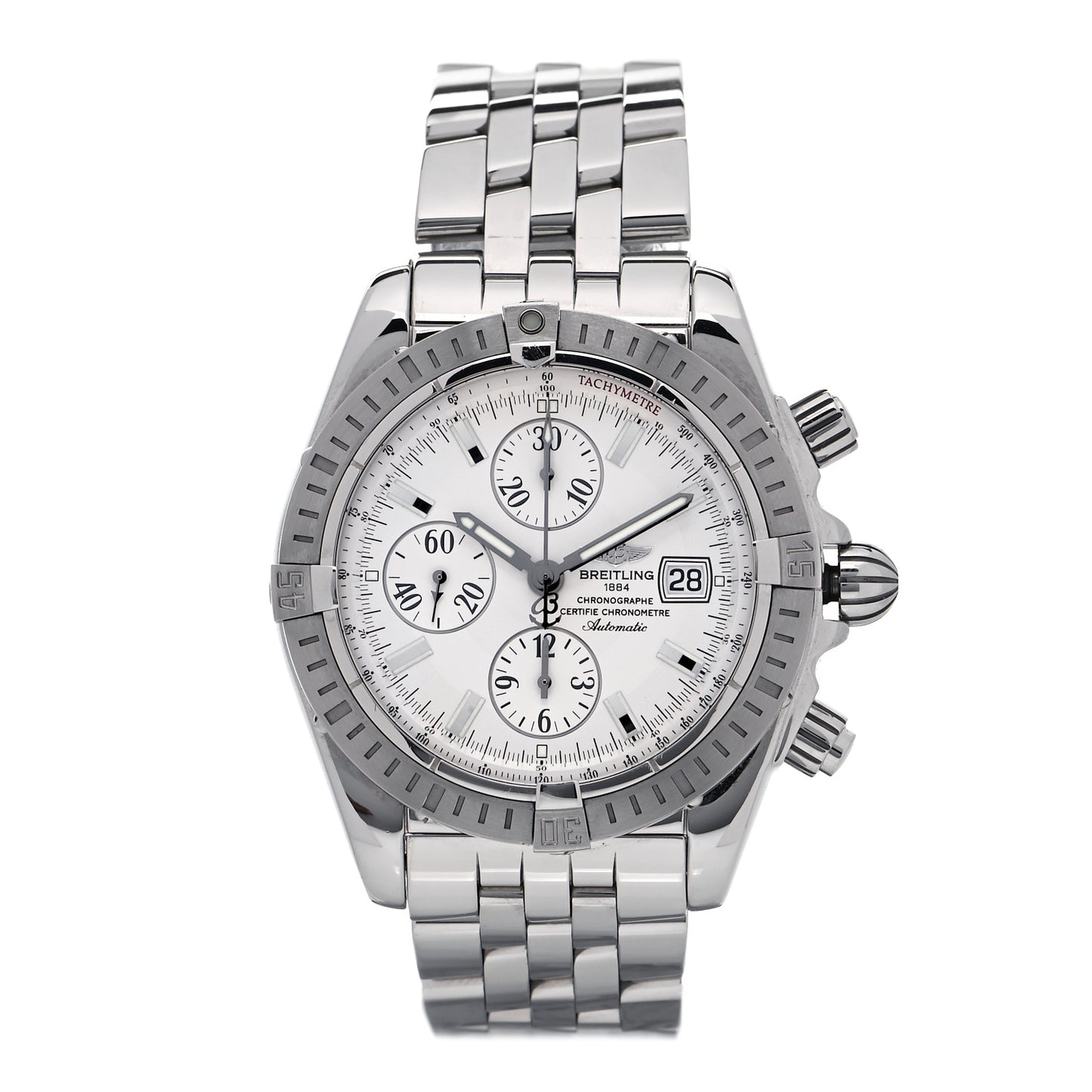 Stainless Steel Mother of Pearl 44mm Chronomat Automatic Watch A13356