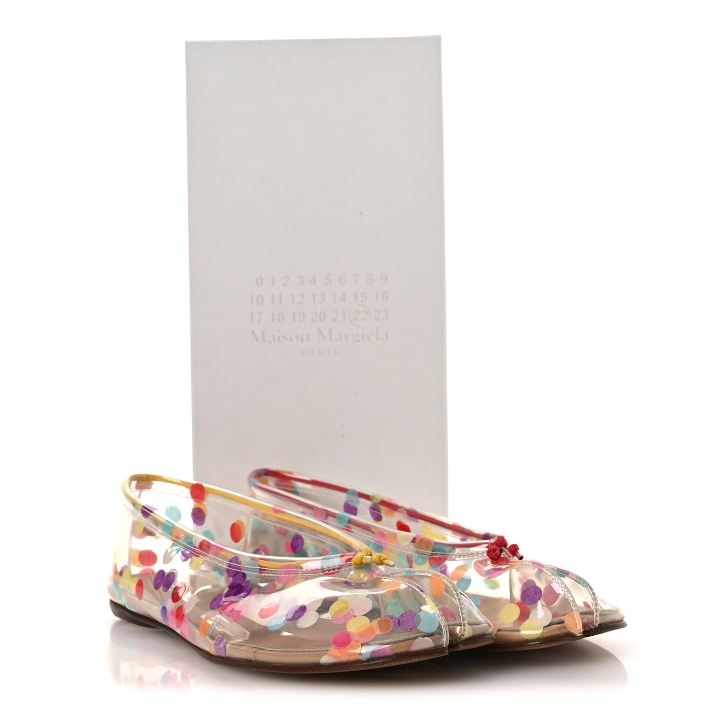 PVC Confetti Printed Tabi Ballerina Flats 39 Multicolor