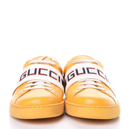 Gucci Calfskin Stripe Mens New Ace Sneakers 12 Crop Ecru Red Flame 2 of 8