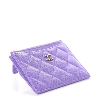 Chanel Caviar Quilted CC Zip Card Holder Purple 3 of 6