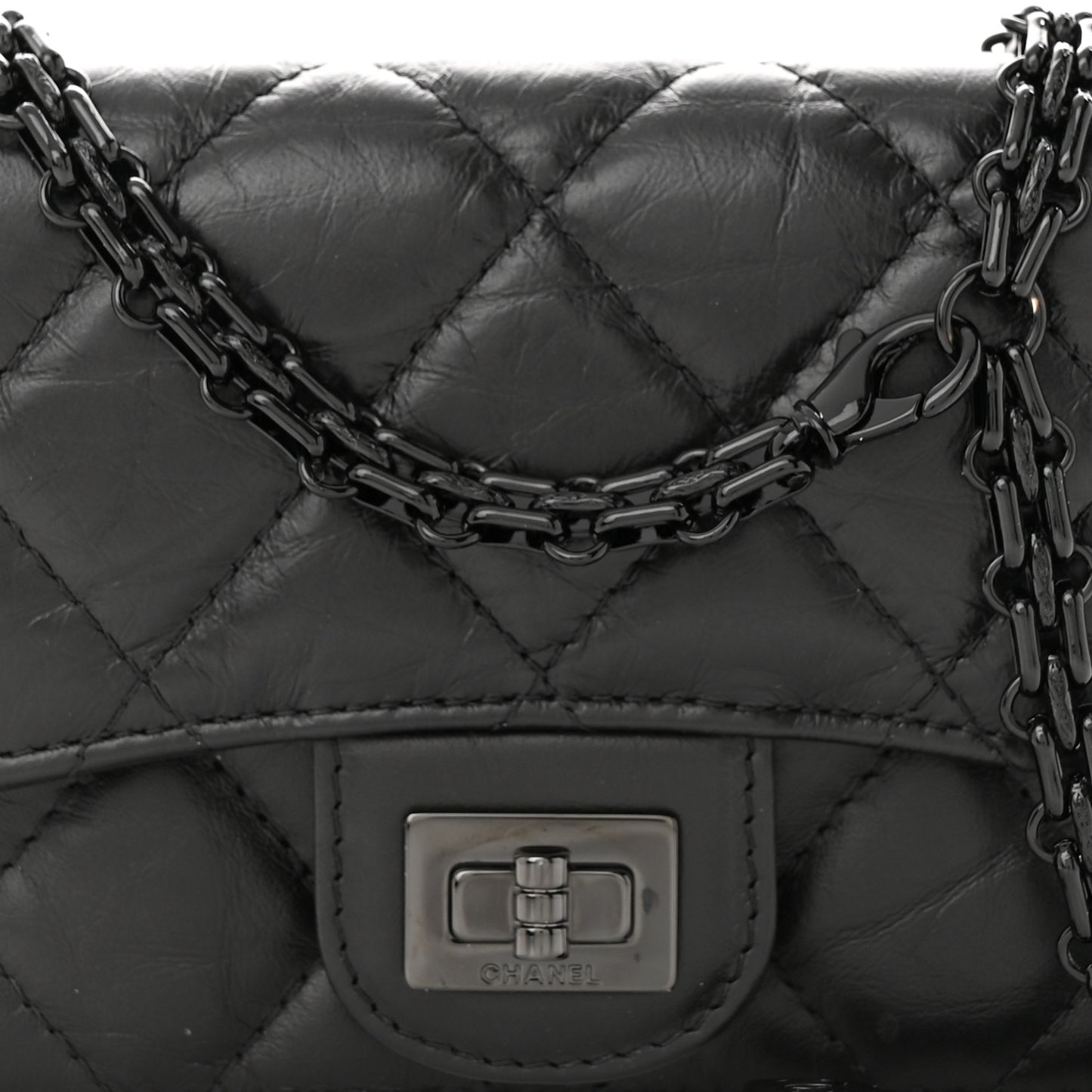 Aged Calfskin Quilted Reissue Belt Bag So Black