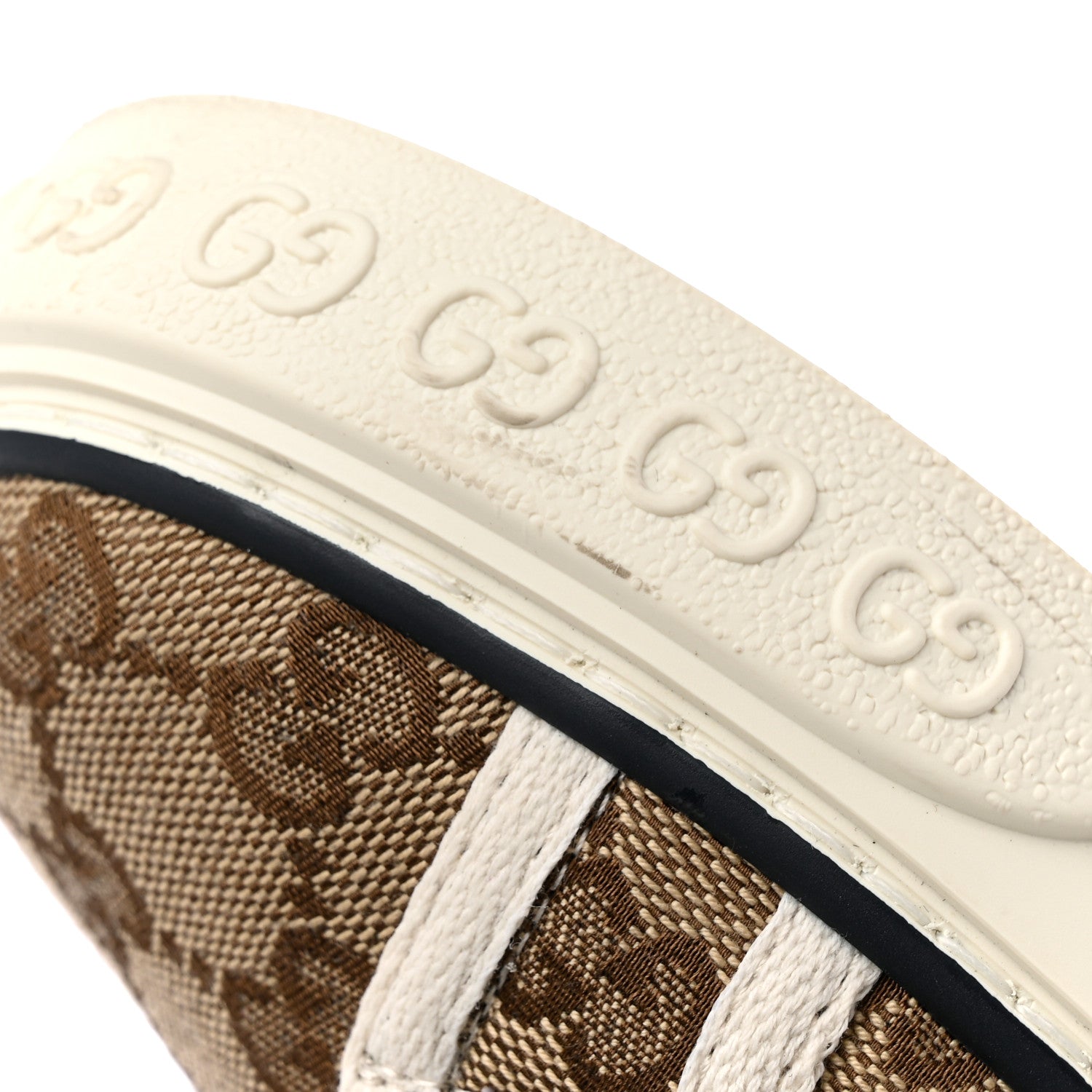 Gucci GG Monogram Web Womens 1977 Tennis Sneakers 38.5 Beige Ebony Mystic White 12 of 13