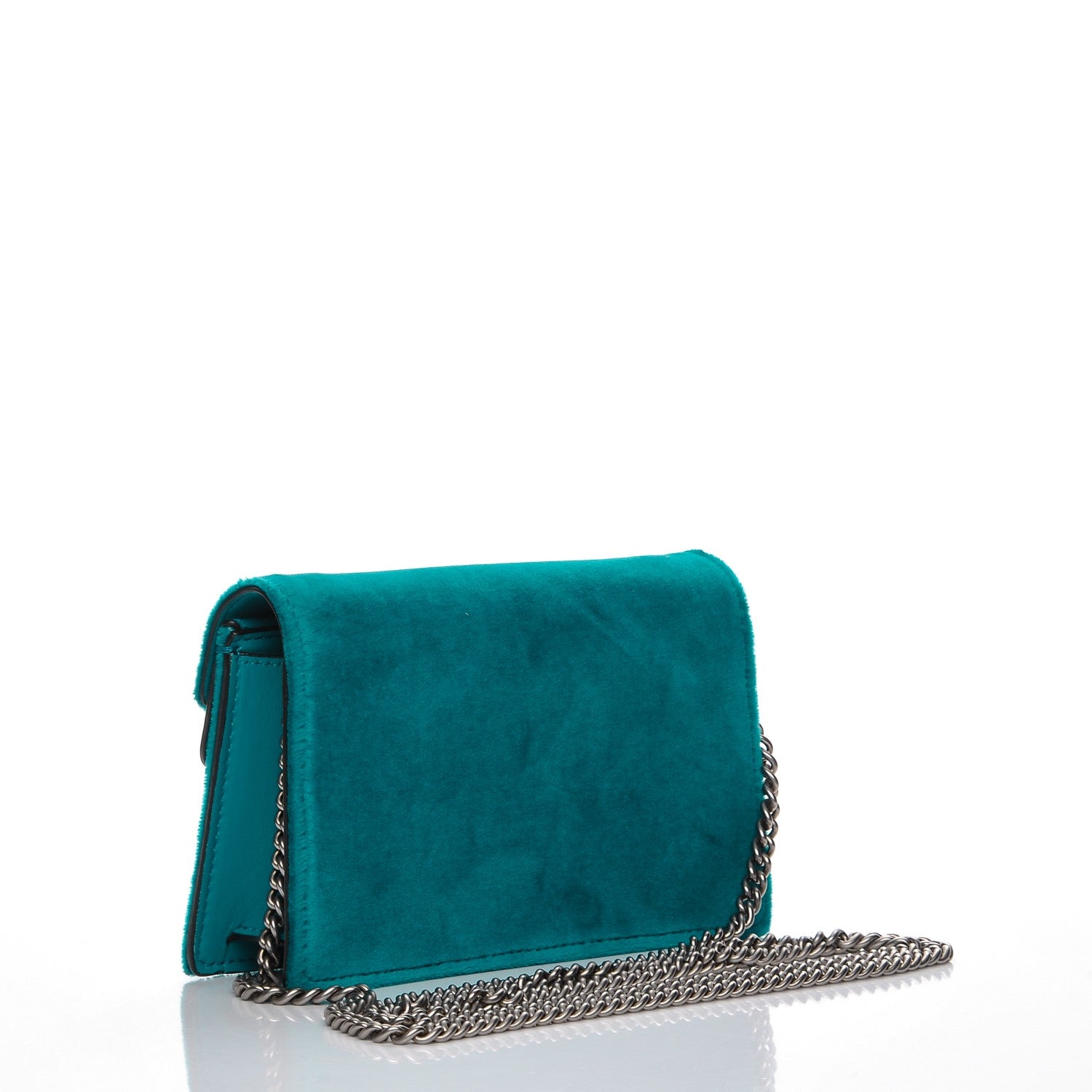 Gucci Velvet Super Mini Dionysus Shoulder Bag Pavone Cyan 4 of 9