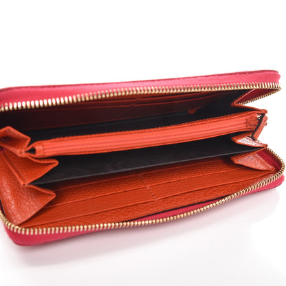 Gucci Pebbled Calfskin Bamboo Tassel Zip Around Wallet Pink Orange 5 of 11