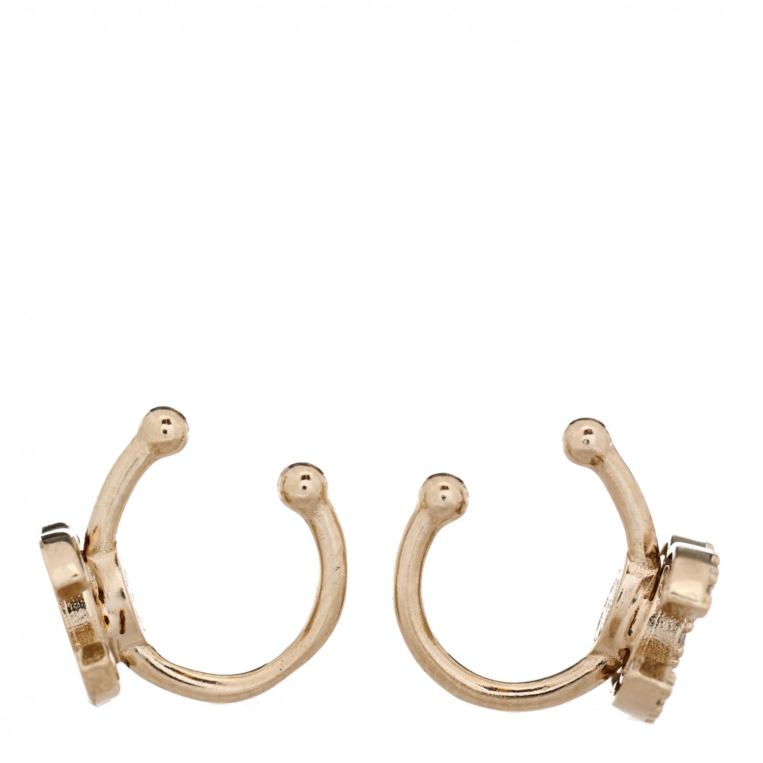 Chanel Metal Strass Lip Ring Set Gold 3 of 5