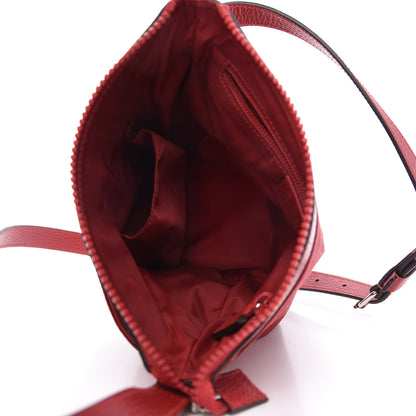 Gucci Nylon Monogram Dollar Calfskin Small Flat Messenger Bag Vibrant Red 5 of 10