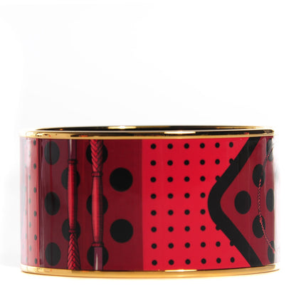 Hermes Enamel Printed Clic Clac A Pois Extra Wide Bracelet 70 Monorouge 1 of 7
