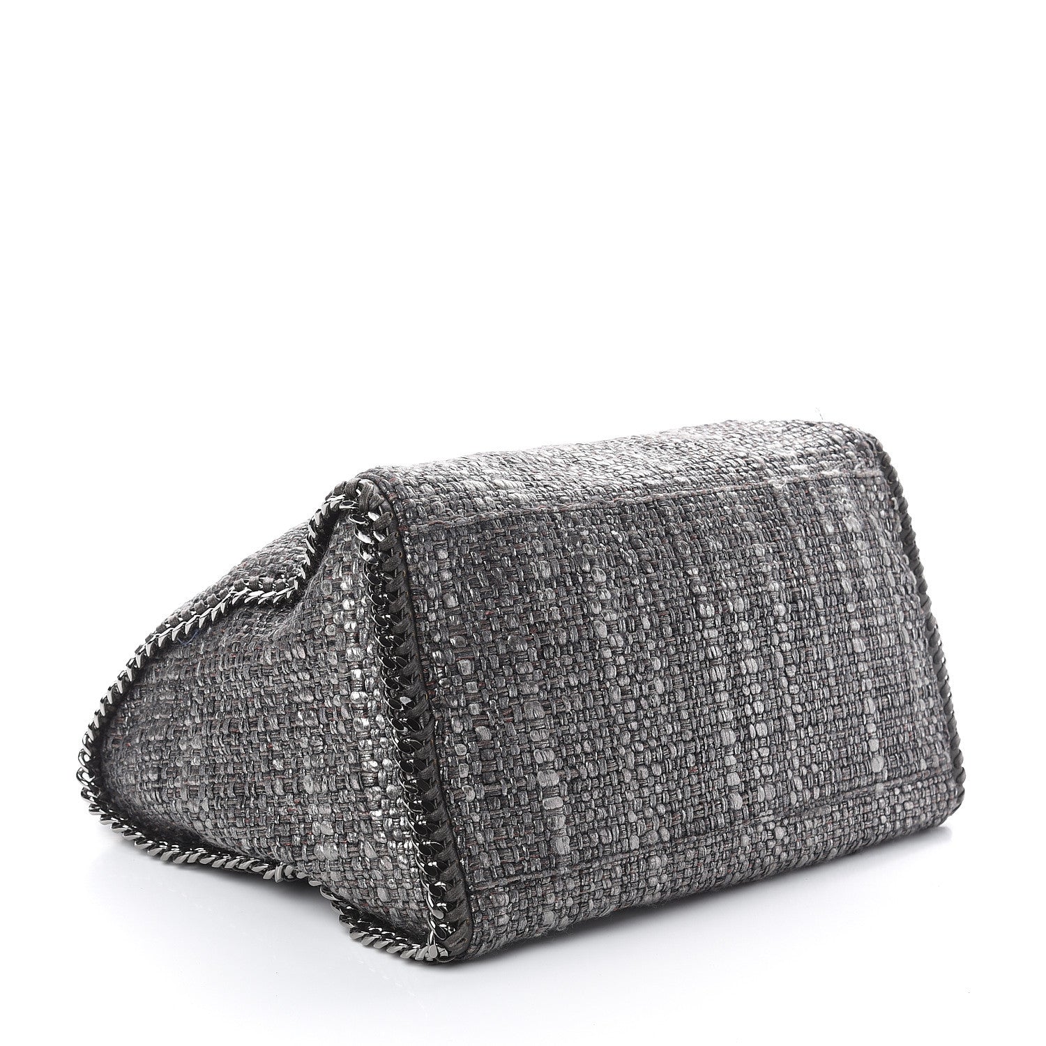 Stella McCartney Metallic Woven Boucle Boston Bag Dark Grey 3 of 8