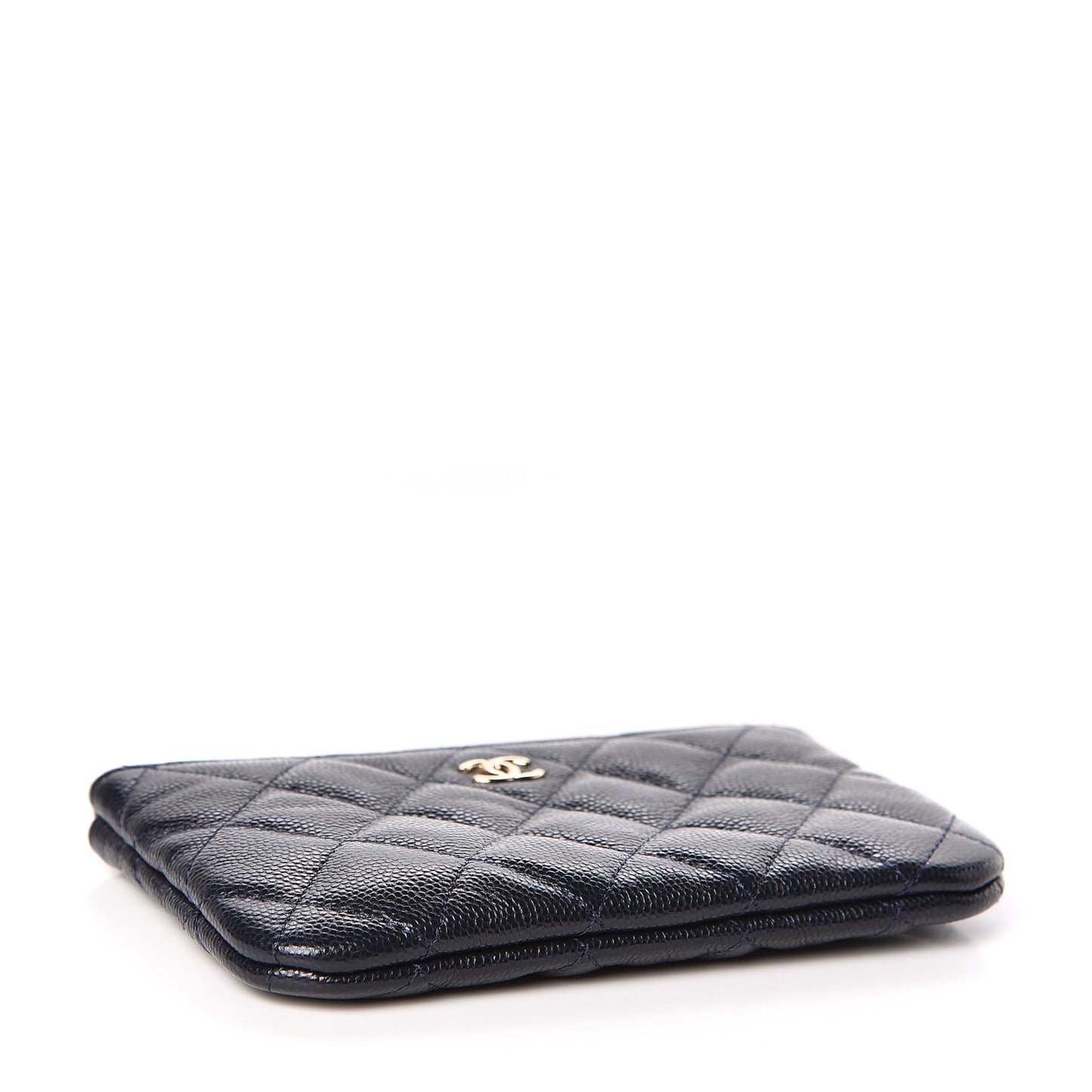 Caviar Quilted Small Cosmetic Case Navy