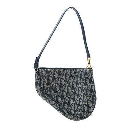 Christian Dior Monogram Mini Saddle Pochette Navy 3 of 8