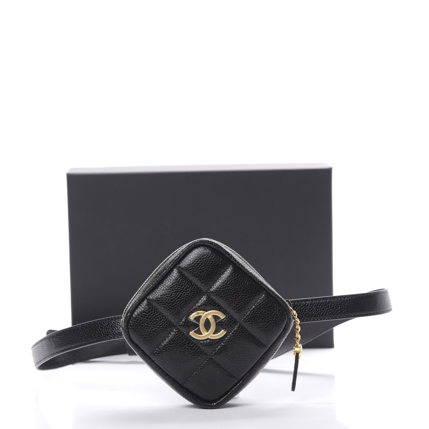 Chanel Caviar Quilted Coin Purse Belt Bag Black 10 of 10