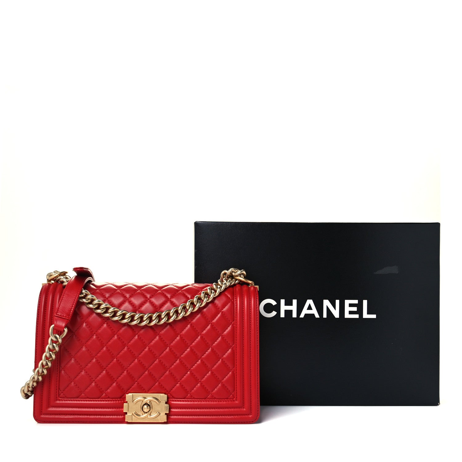 Chanel Lambskin Quilted New Medium Boy Flap Red 11 of 11