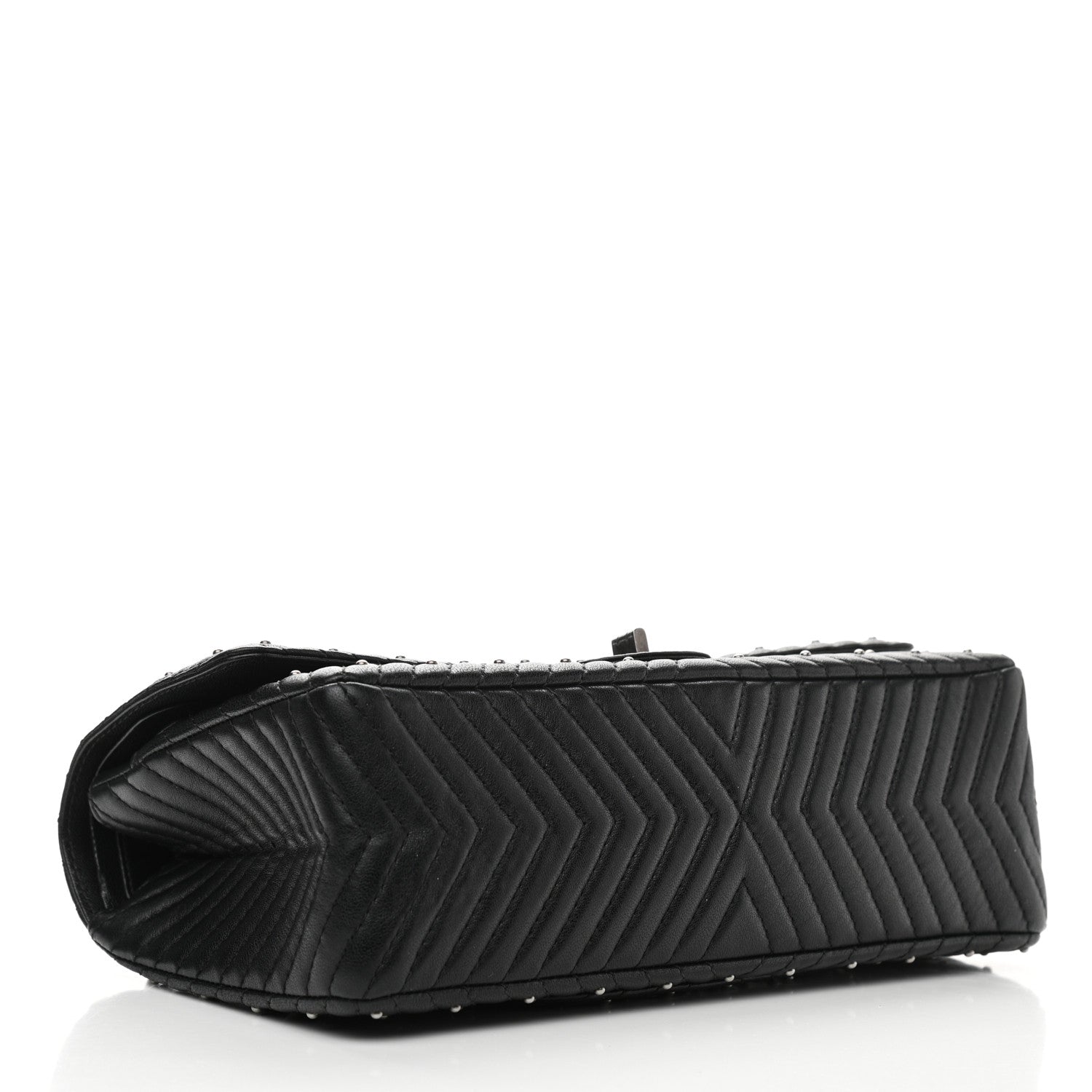 Chanel Sheepskin Chevron Quilted Studded 2.55 Reissue 226 Flap Black 4 of 13